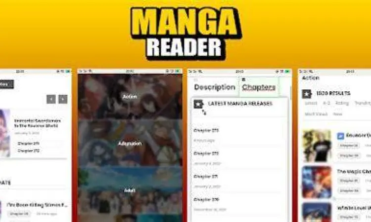 Antarmuka pembaca manga online yang bersih