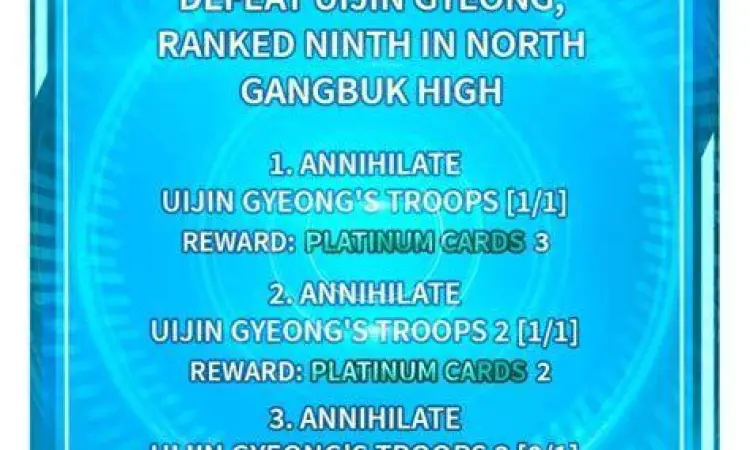 Tampilan antarmuka kartu dalam Quest Supremacy