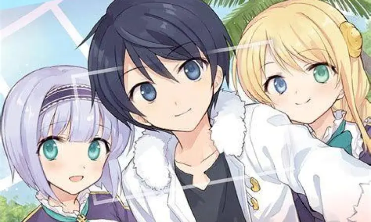 Ilustrasi membaca manga digital di smartphone