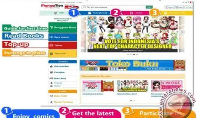 Koleksi manga dan manhwa di platform digital