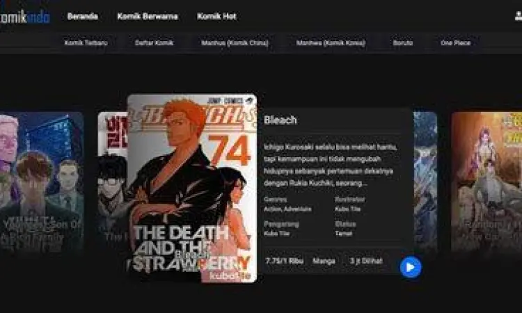 Antarmuka Komikindo Com Tampilan antarmuka situs Komikindo com yang user friendly