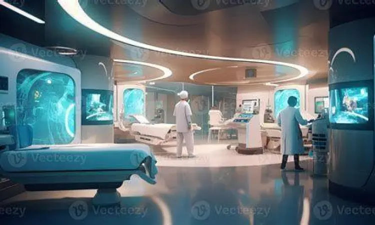 Teknologi Medis Masa Depan Ilustrasi teknologi medis futuristik dalam fiksi