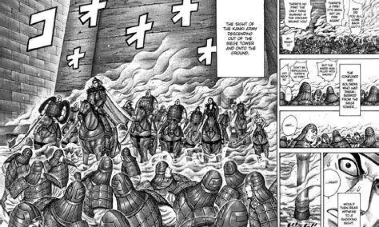 Panel strategi perang komik Kingdom terbaru