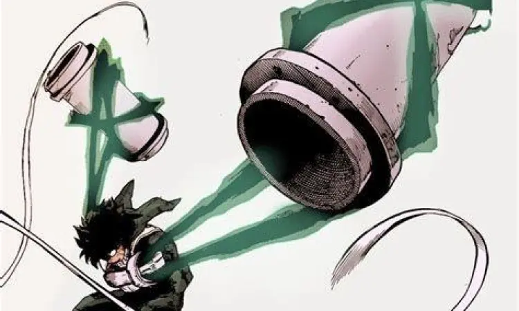 Deku Black Whip Izuku Midoriya menggunakan kemampuan Black Whip di manga