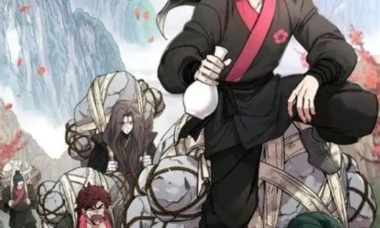 Pemandangan sekte Gunung Hua di manhwa