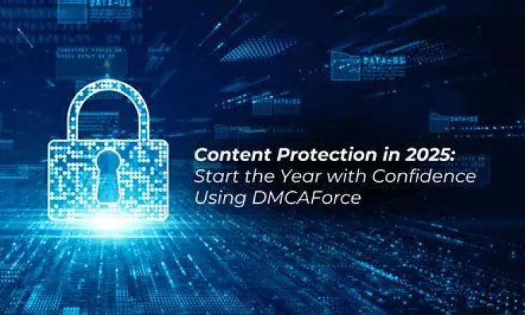 Simbol perlindungan konten digital dan hak cipta