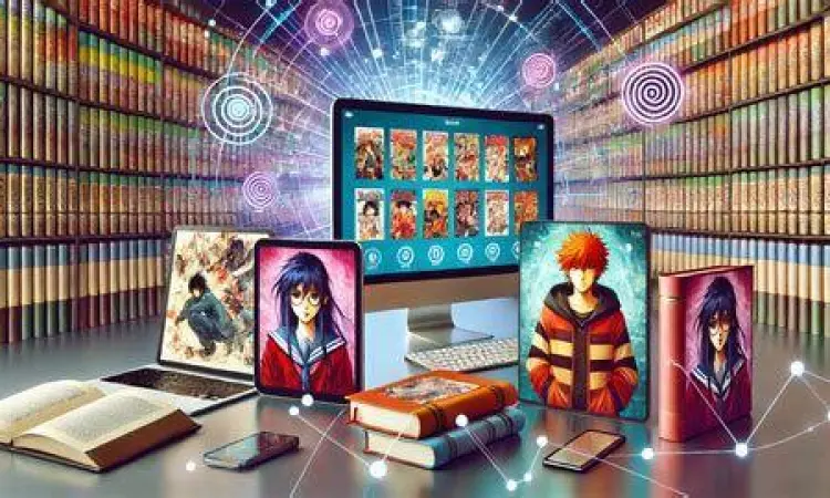 Pengalaman Membaca Manga Seseorang sedang membaca manga dengan suasana tenang di sore hari