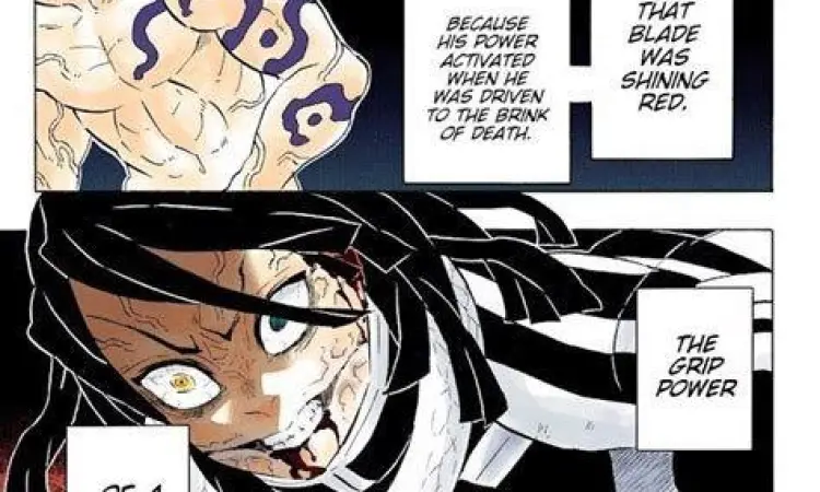 Obanai Iguro membangkitkan Pedang Merah Nichirin