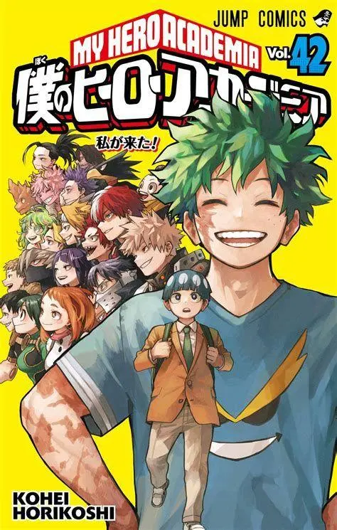 Rak Buku MHA Koleksi manga My Hero Academia di rak toko buku modern