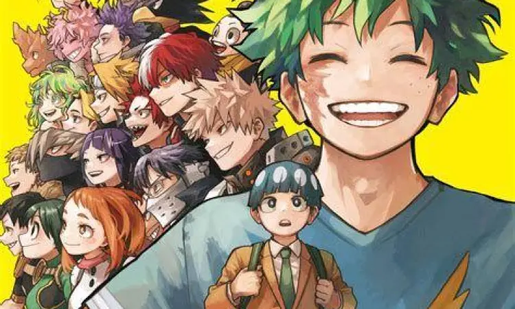 Detail gambar panel manga My Hero Academia yang artistik