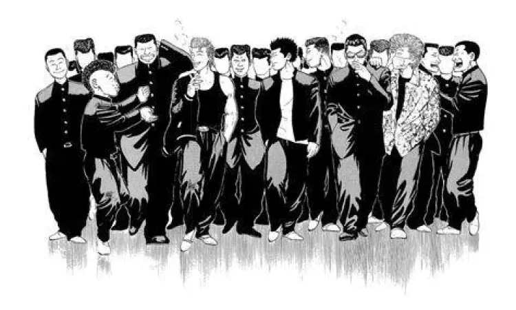 Ilustrasi SMA Suzuran dalam manga Crows