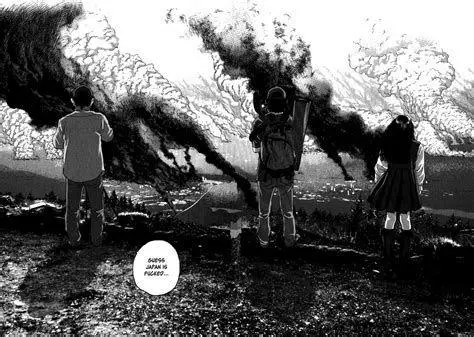 Kiamat di Tengah Kota Suasana kota hancur di I Am a Hero manga