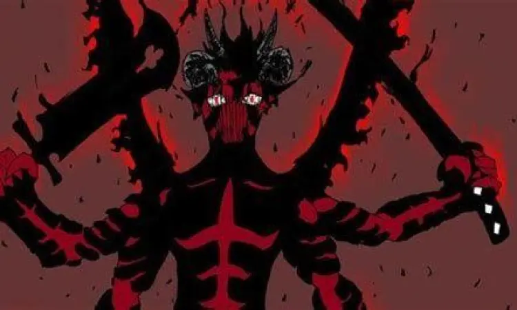 Iblis Waktu Astaroth Representasi visual Iblis Astaroth dalam bayangan