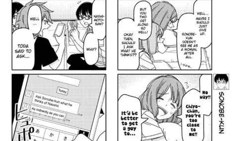 Panel ikonik dari Tsurezure Children manga yang menunjukkan interaksi karakter