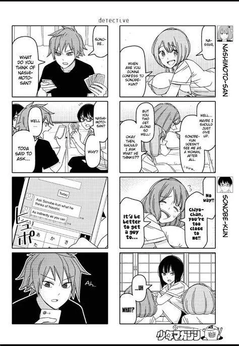 Keseruan Panel Tsurezure Children Panel ikonik dari Tsurezure Children manga yang menunjukkan interaksi karakter