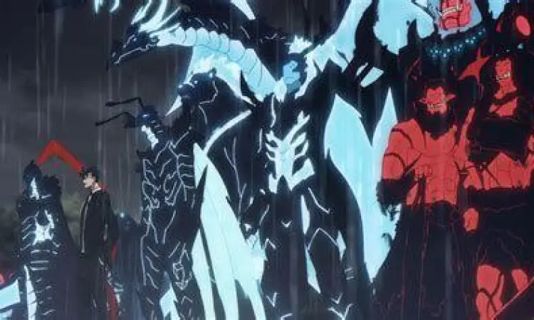 Igris dan Beru dalam Solo Leveling Pasukan bayangan Sung Jin-woo