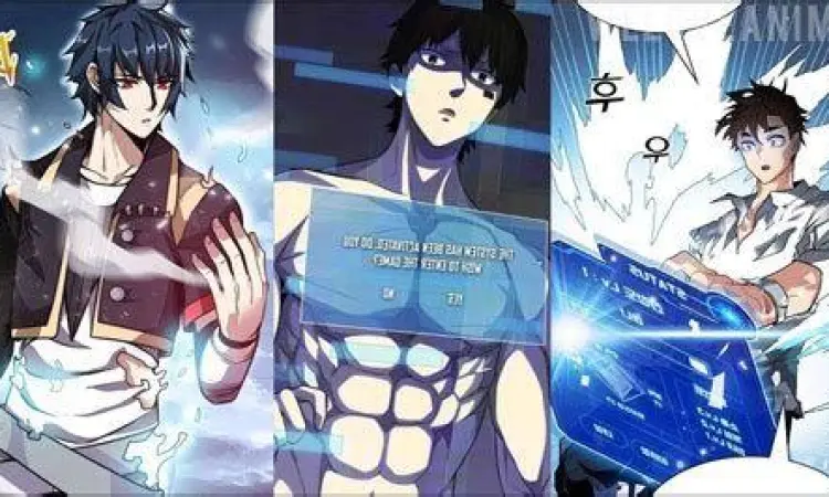 Tampilan sistem status dan skill dalam manhwa