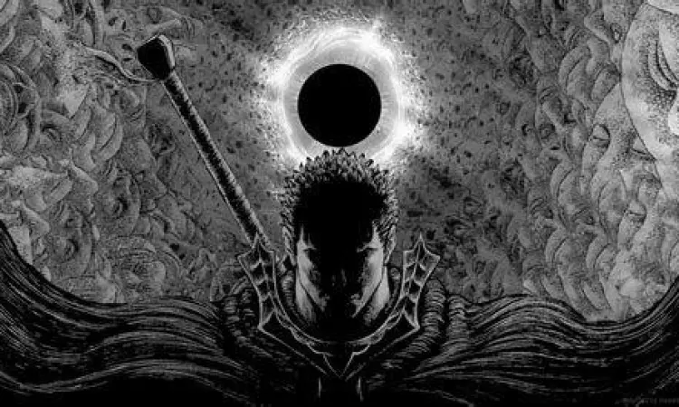Berserk Dark Fantasy Panel ikonik dari manga Berserk yang menunjukkan tema dark fantasy
