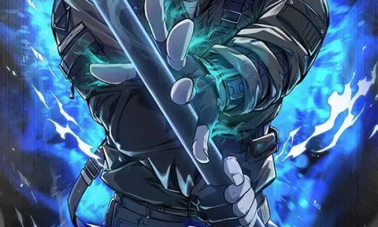 Adegan pertarungan di dalam dungeon manhwa fantasy