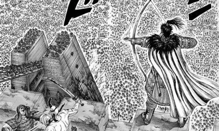 Pemandangan medan perang luas di manga Kingdom