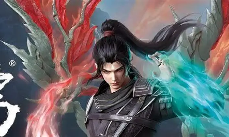 Xiao Yan menggunakan teknik api surgawi dalam manhua BTTH