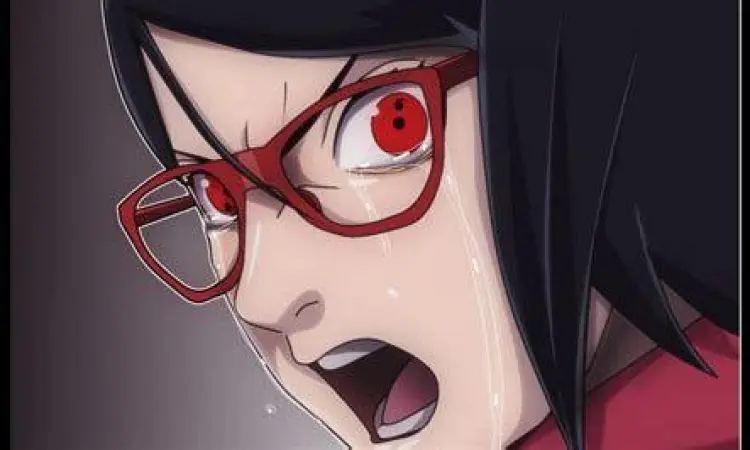 Sarada Uchiha melihat hasil tes DNA di laboratorium