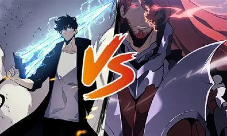 Duel Monarch Solo Leveling Visual pertarungan Sung Jinwoo melawan Antares di Solo Leveling