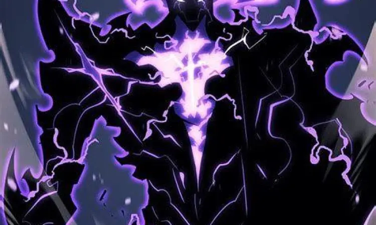 Sung Jin-Woo dalam bentuk Shadow Monarch penuh