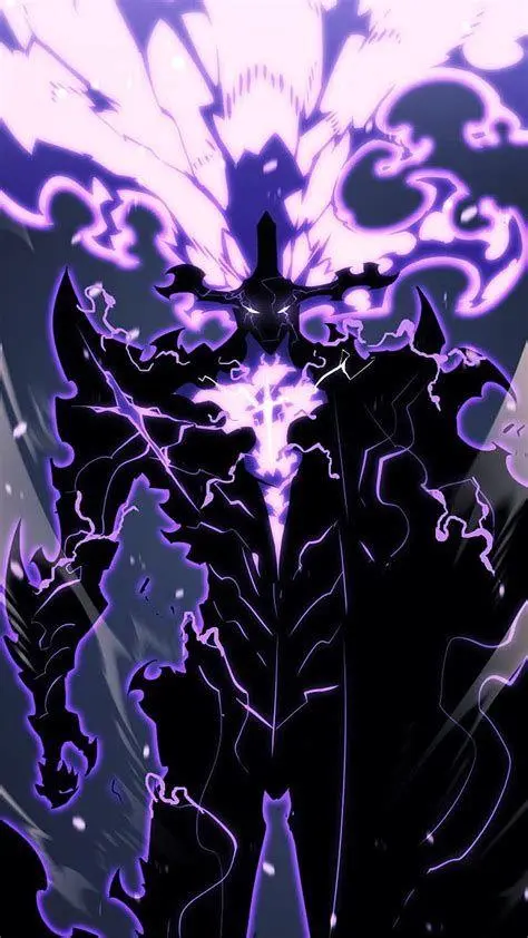 Shadow Monarch Absolut Sung Jin-Woo dalam bentuk Shadow Monarch penuh