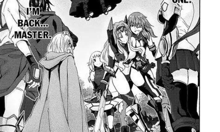 Panel manga Himekishi ga Classmate yang menunjukkan interaksi Jin dan Aliscia