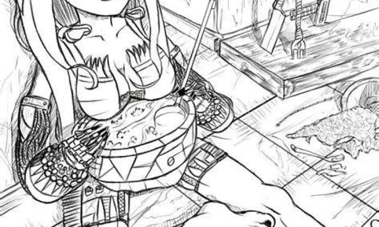 Miku Okazaki sedang memasak di dapur sekolah