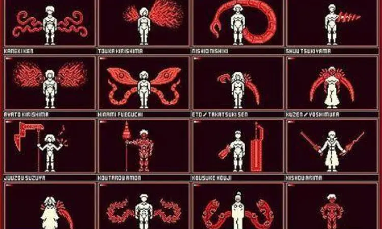 Jenis-Jenis Kagune Ilustrasi berbagai jenis Kagune dalam komik Tokyo Ghoul