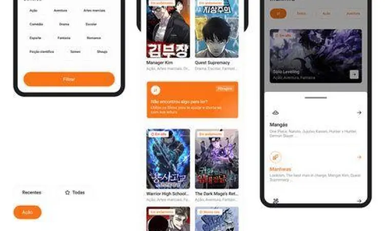 User Interface Manga Castle Antarmuka aplikasi Manga Castle yang modern dan responsif