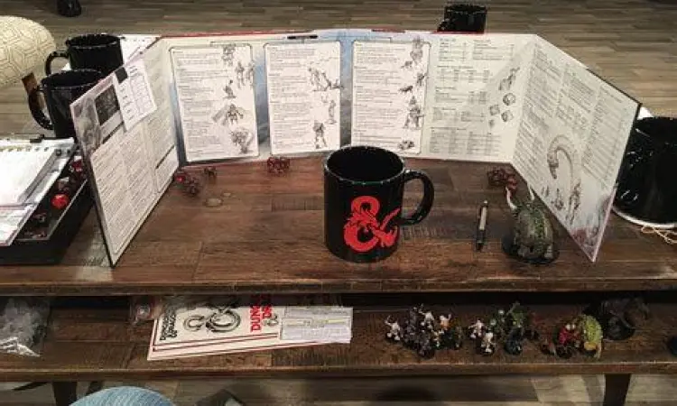 Setup layar dungeon master d&d