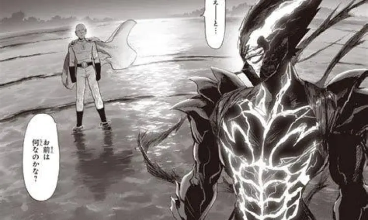 Panel pertarungan Saitama vs Garou di manga One Punch Man