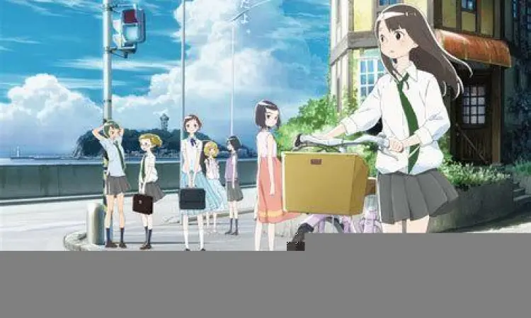 Sekelompok teman dalam film Kimi no Koe berkumpul di stasiun radio