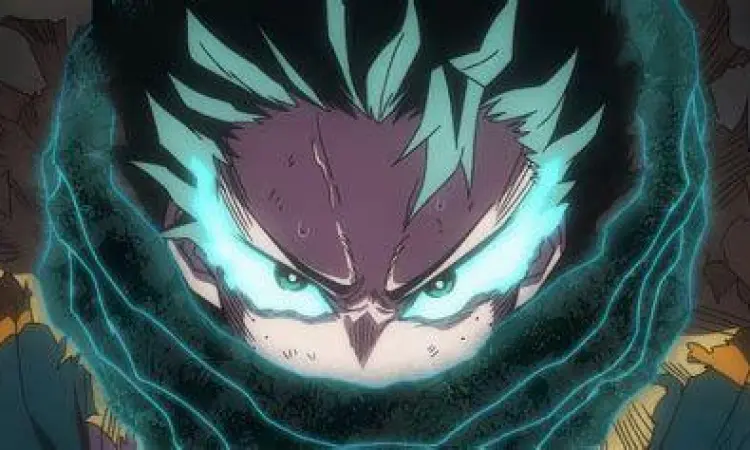 Panel manga Deku di arc perang terakhir