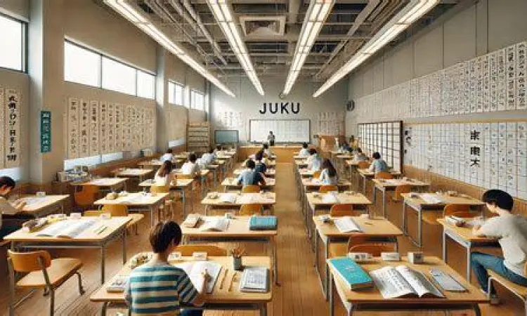 Siswa Jepang di sekolah bimbingan belajar juku