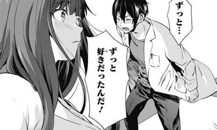 Panel manga Shuumatsu no Harem yang menunjukkan interaksi antara Reito Mizuhara dan Mira Suou.