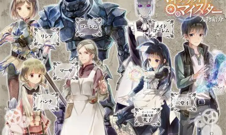 Jin Nidou protagonis Magi Craft Meister sedang merakit sebuah golem